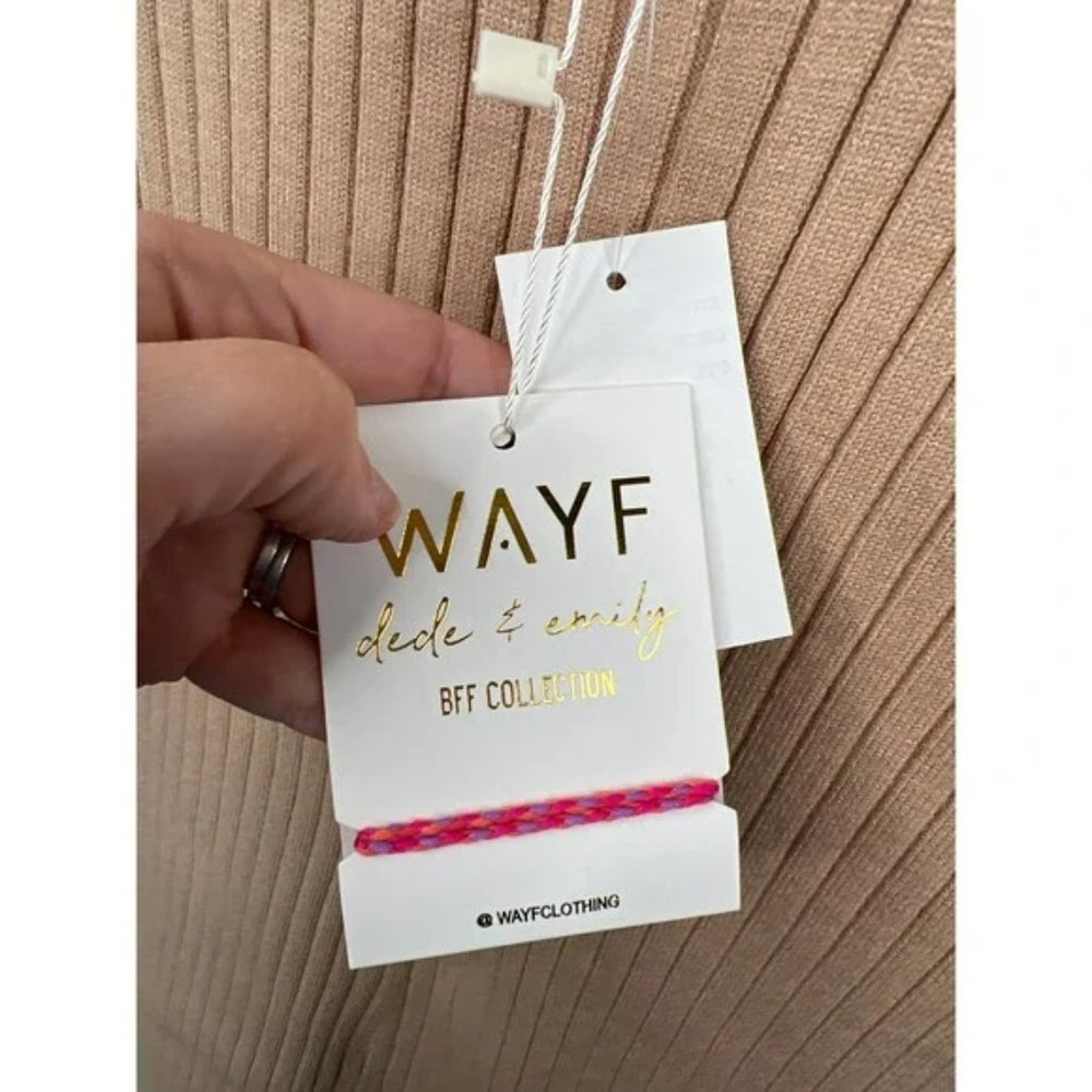 WAYF X Bff Hollie Long Sleeve Women's Sweater Dress Camel Size: X-Small NWT - Picture 4 of 7